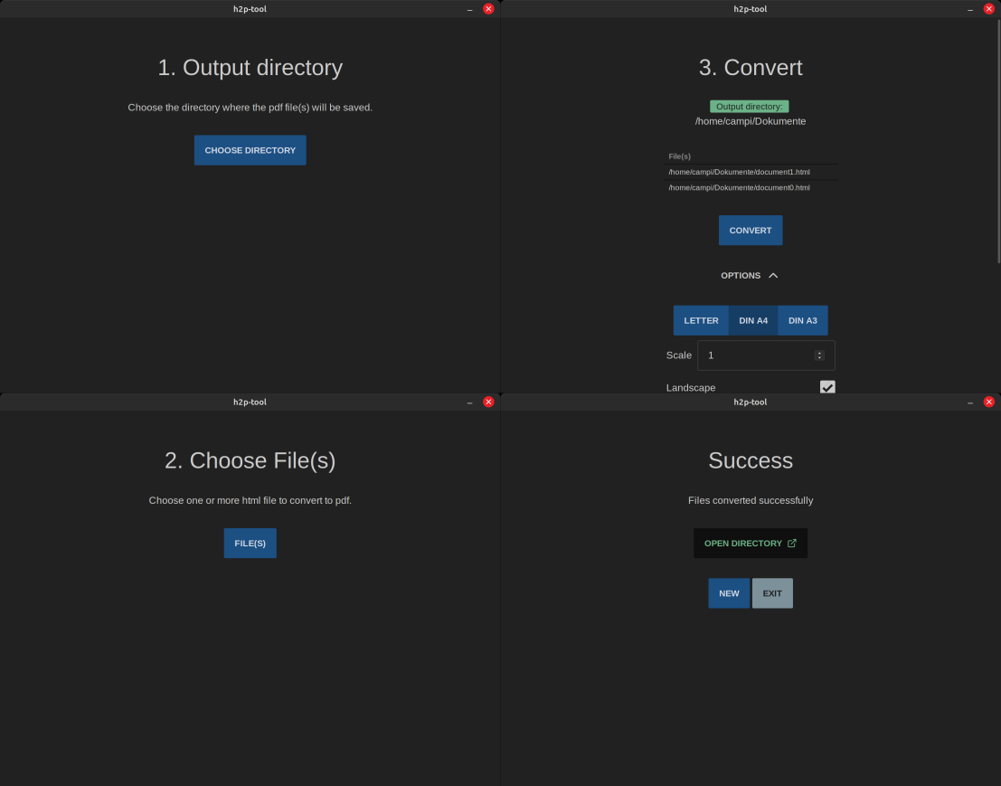 showcase of h2p-tool